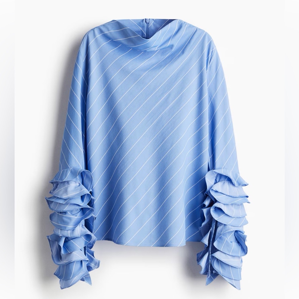 NWT H&M EDITION RUFFLE-SLEEVED BLOUSE